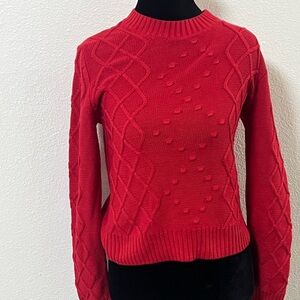 Nordstrom Crimson Cable Knit Sweater